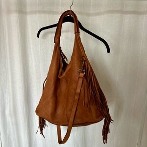 Genuine Handmade Leather Fringe Bag –Boho Tote